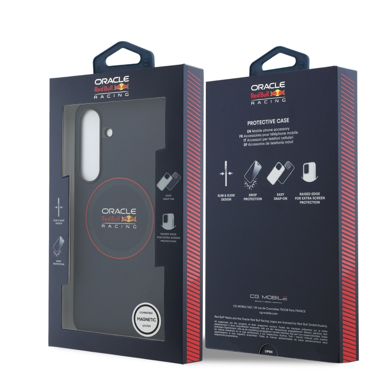 Red Bull PU bőr piros gyűrűs MagSafe hátlap Samsung Galaxy S25 FE tengerészgyalogsághoz