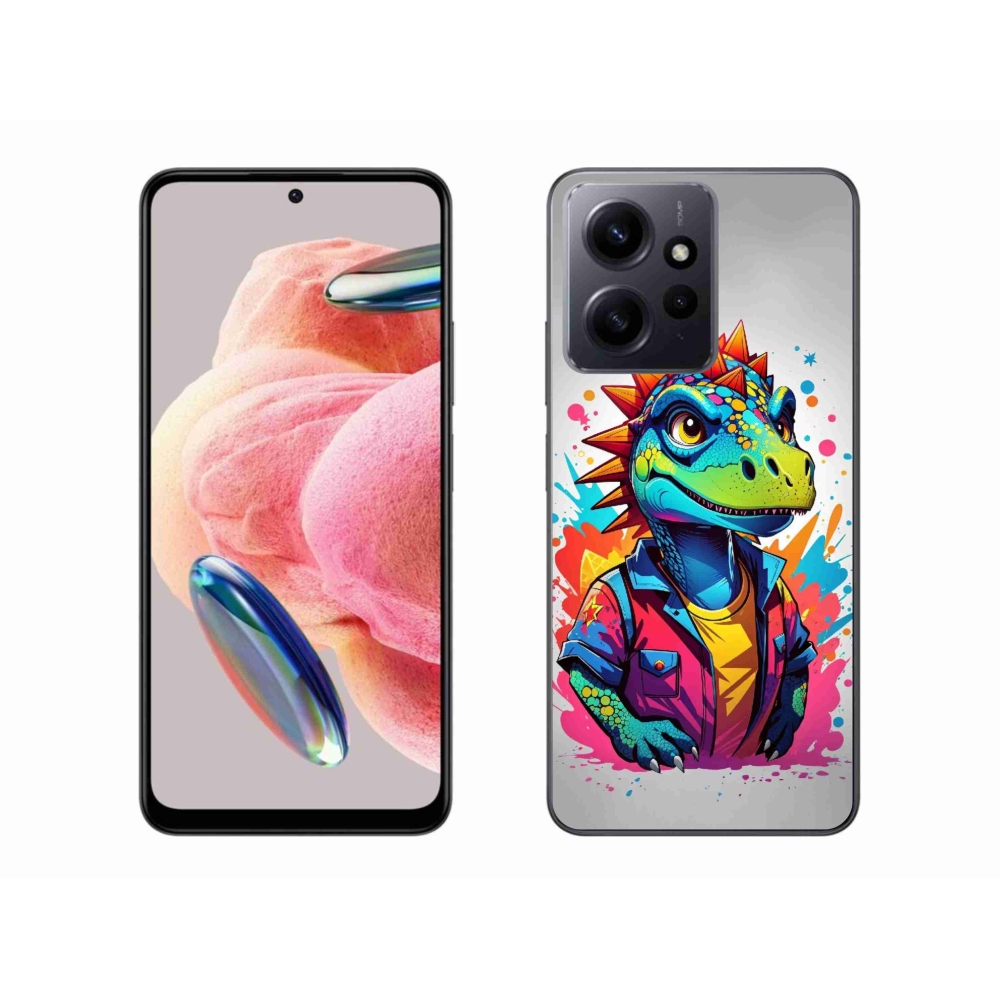 Gél borítás mmCase a Xiaomi Redmi Note 12 4G-hez - színes dinoszaurusz