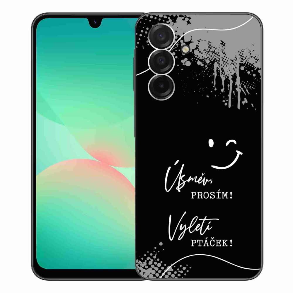Gél borító mmCase Samsung Galaxy A26 5G - vicces szöveg 4 fekete háttérrel