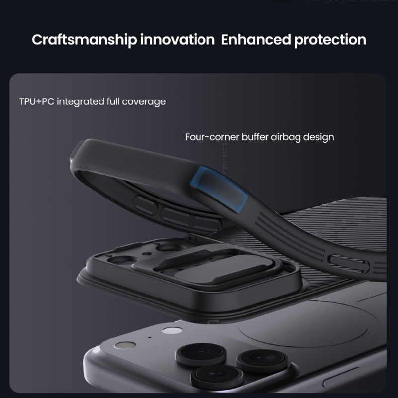 Nillkin CamShield PRO mágneses hátlap Apple iPhone 17 Pro Max készülékhez Fekete