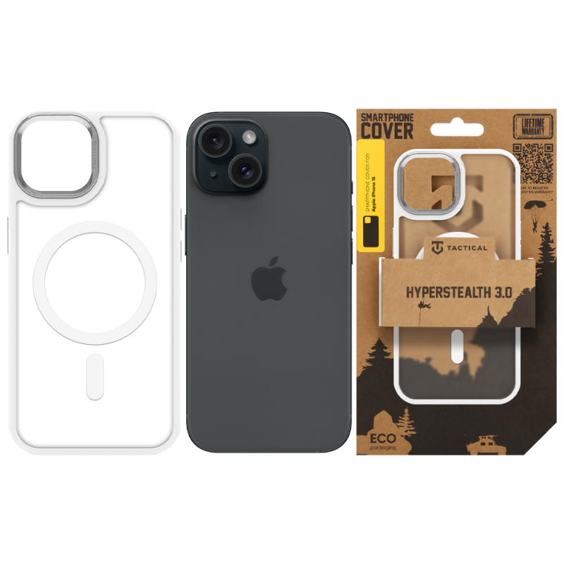 Tactical MagForce Hyperstealth 3.0 tok az Apple iPhone 15-hez, hófehér