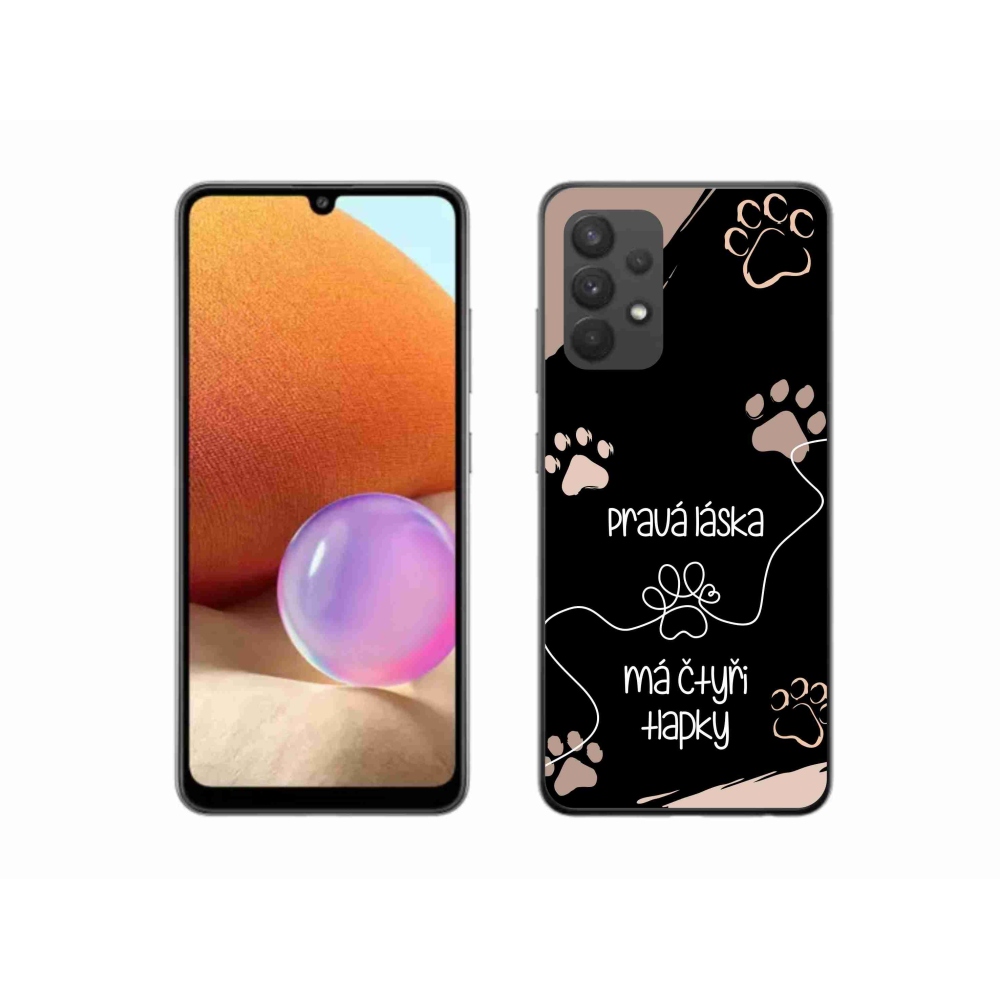 Gél borítás mmCase Samsung Galaxy A32 4G - kutya motívum 1 fekete háttér