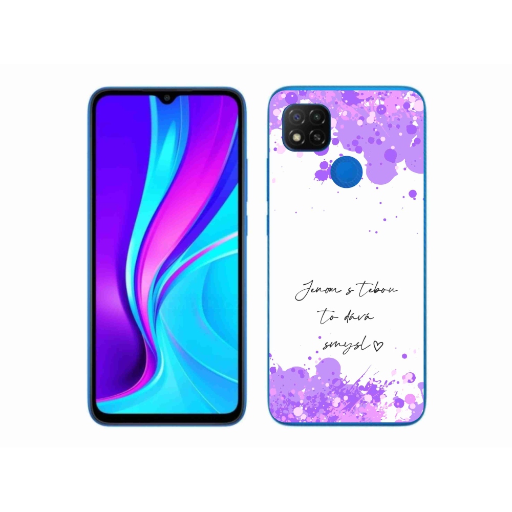 Gél borító mmCase a Xiaomi Redmi 9C - szerelem szöveg fehér háttérrel