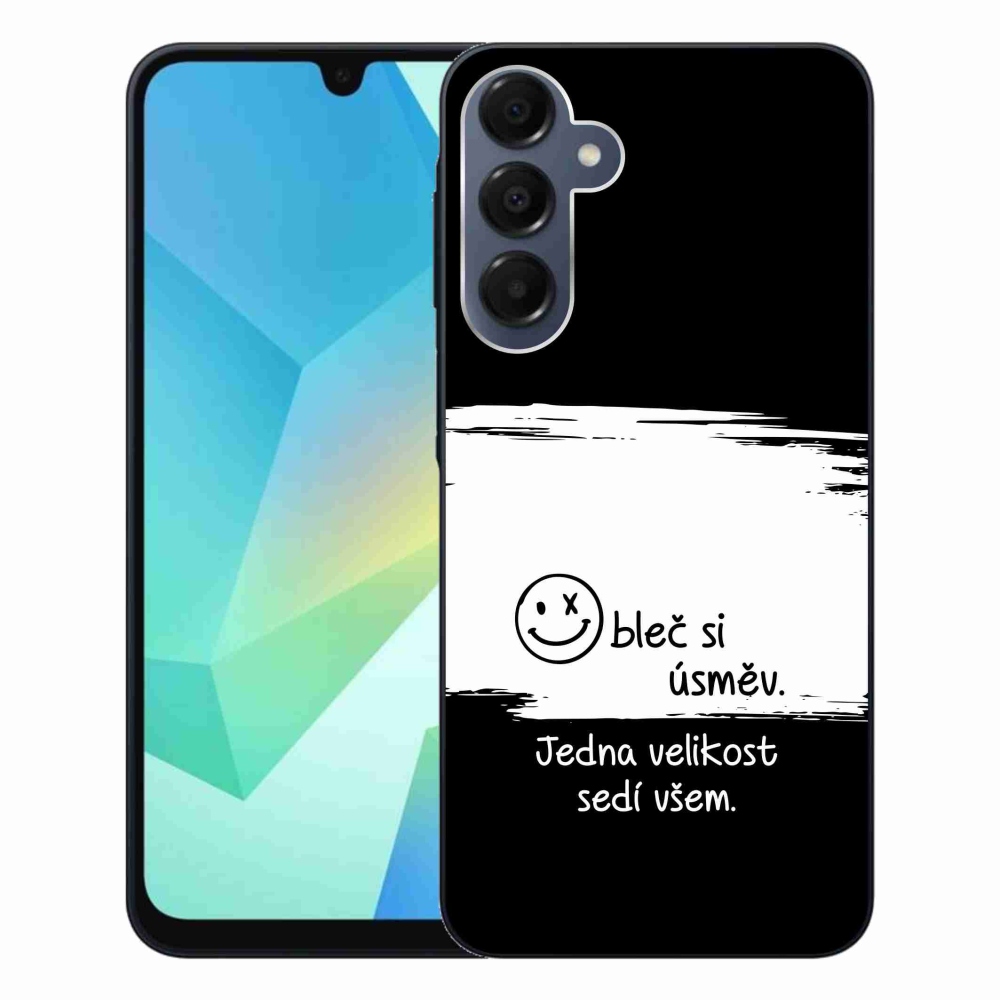 Gél borító mmCase Samsung Galaxy A16 4G/5G - vicces szöveg 8 fekete és fehér háttérrel