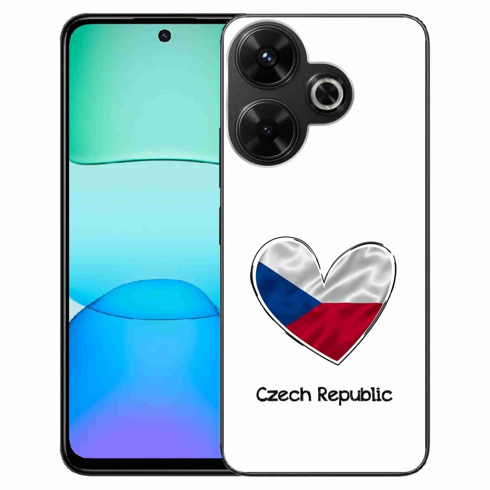 Gél borítás mmCase a Xiaomi Redmi 13 4G/Poco M6 4G - szív zászló fehér háttérrel