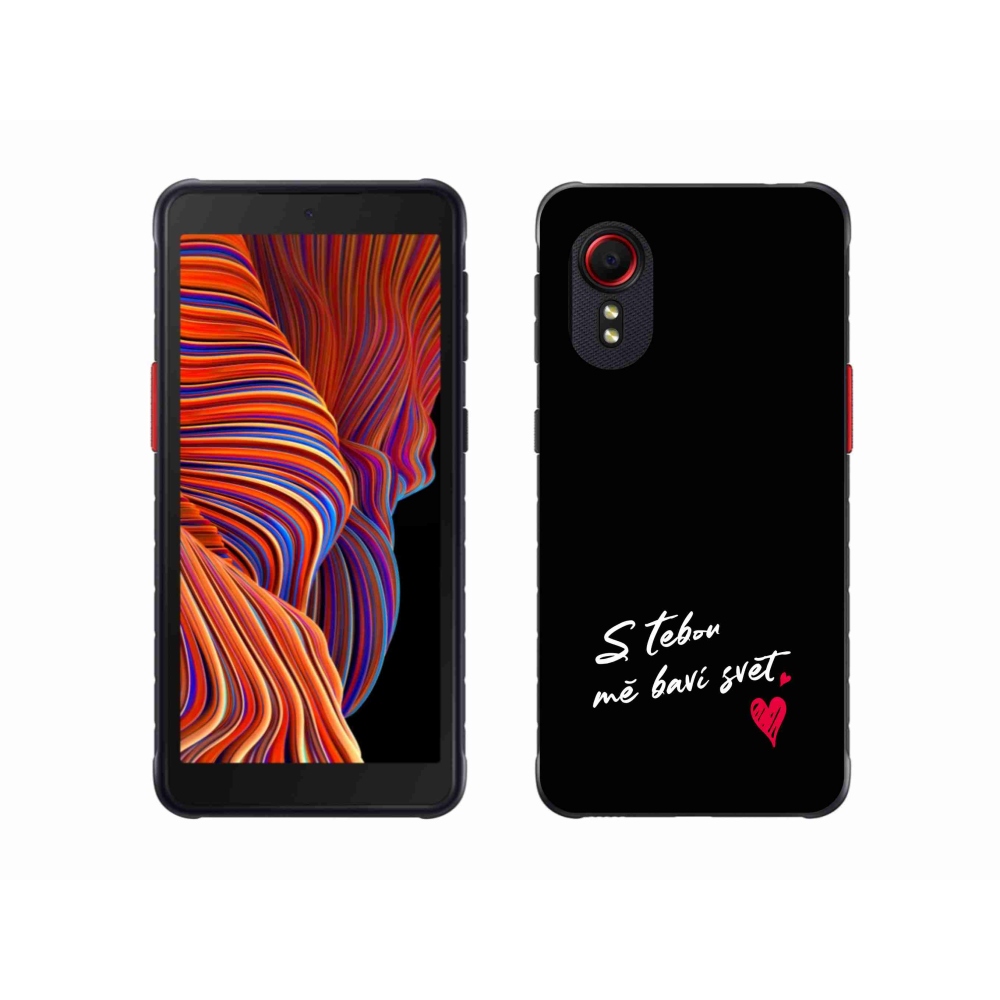 Gél borító mmCase Samsung Galaxy Xcover 5 készülékhez - text in love 1 fekete háttér