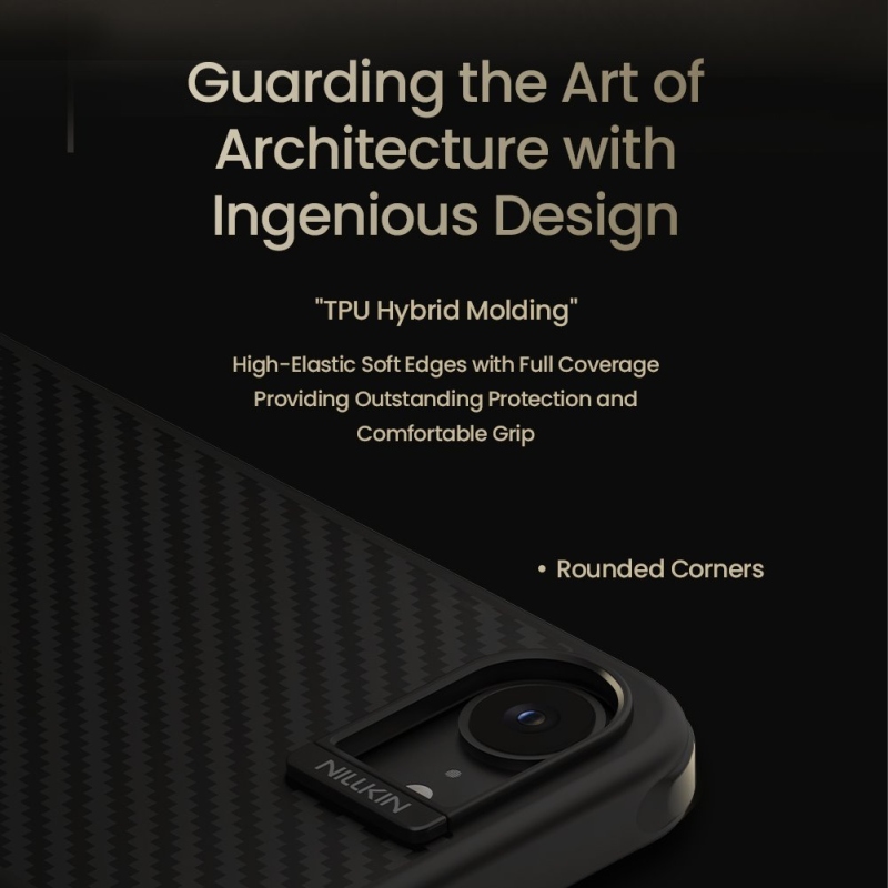 Nillkin Szintetikus szálas PRO mágneses hátlap Apple iPhone 16e Fekete