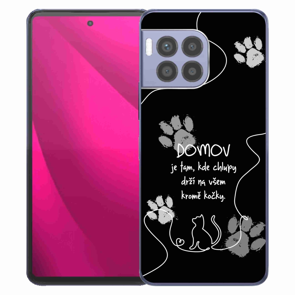 Zselés borítás mmCase a T-Mobile T Phone 2 Pro készülékhez - macska motívum fekete háttérrel