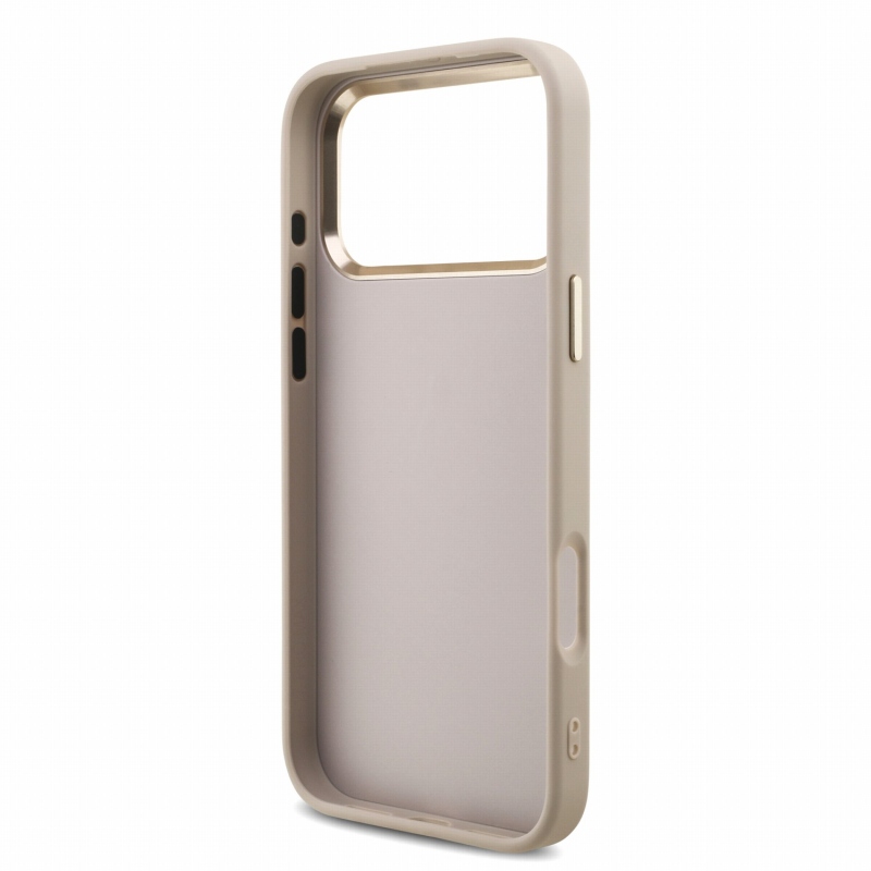 Guess PU 4G fém logós pántos hátlap az iPhone 18 Pro Max-hoz, rózsaszín