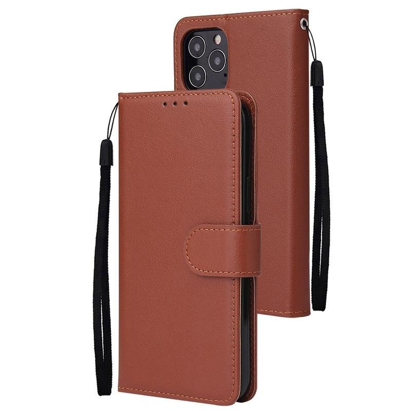 Cell PU bőr pénztárca tok iPhone 12 mini készülékhez - barna