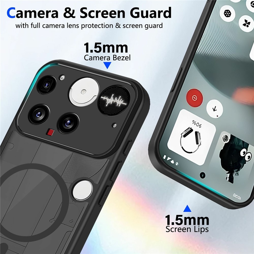 Fekete matt, tartós borítás MagSafe for Nothing Phone (3) 5G-vel
