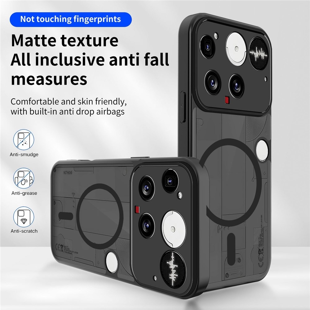 Fekete matt, tartós borítás MagSafe for Nothing Phone (3) 5G-vel