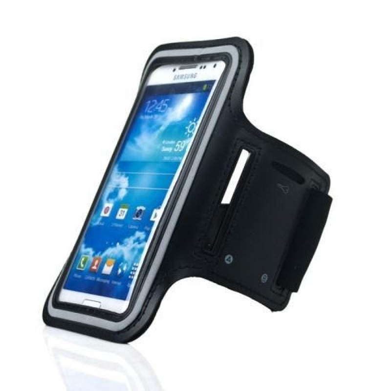 Fekete sporttáska mobiltelefonhoz 145 x 75 mm méretig