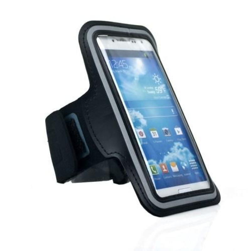 Fekete sporttáska mobiltelefonhoz 145 x 75 mm méretig