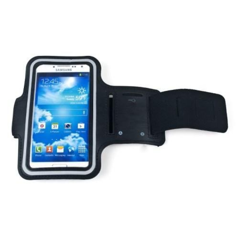 Fekete sporttáska mobiltelefonhoz 145 x 75 mm méretig