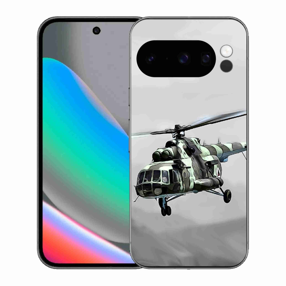 Zselés borítás mmCase a Google Pixel 10 Pro számára - katonai helikopter