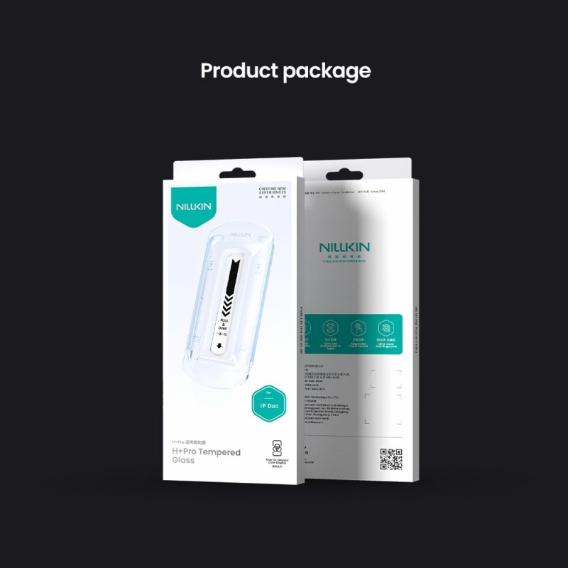 Nillkin 0,2 mm-es H+ PRO 2,5D edzett üveg az Apple iPhone Duo-hoz (felhelyező eszközzel) (külső)