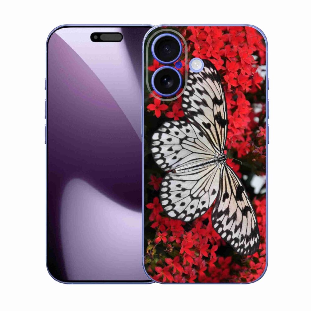 Zselés borítás mmCase iPhone 17 készülékhez - fekete-fehér pillangó 1