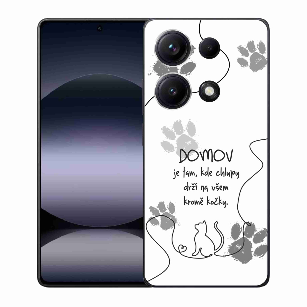 Gél borító mmCase a Xiaomi Redmi Note 14S-hez - macska motívum fehér háttérrel