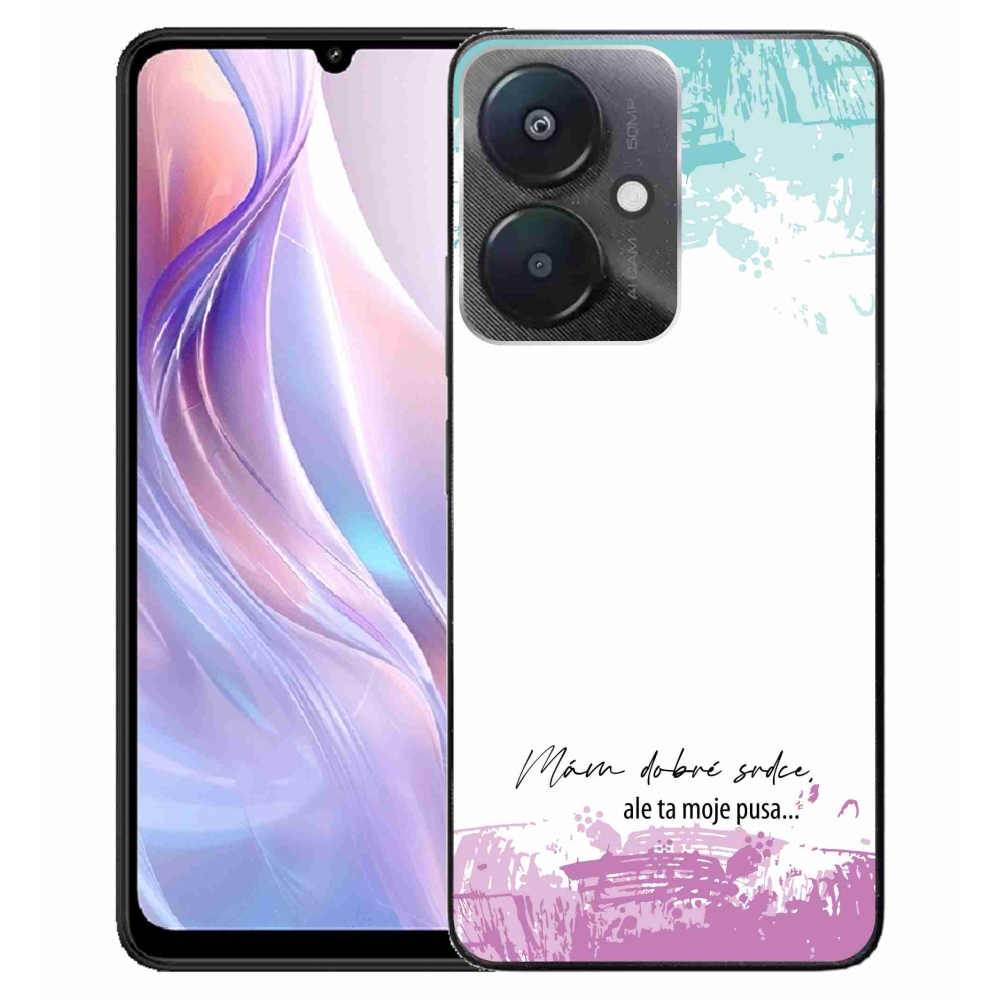 Gél borító mmCase a Xiaomi Redmi 13C 5G-hez - vicces szöveg 3 fehér háttérrel