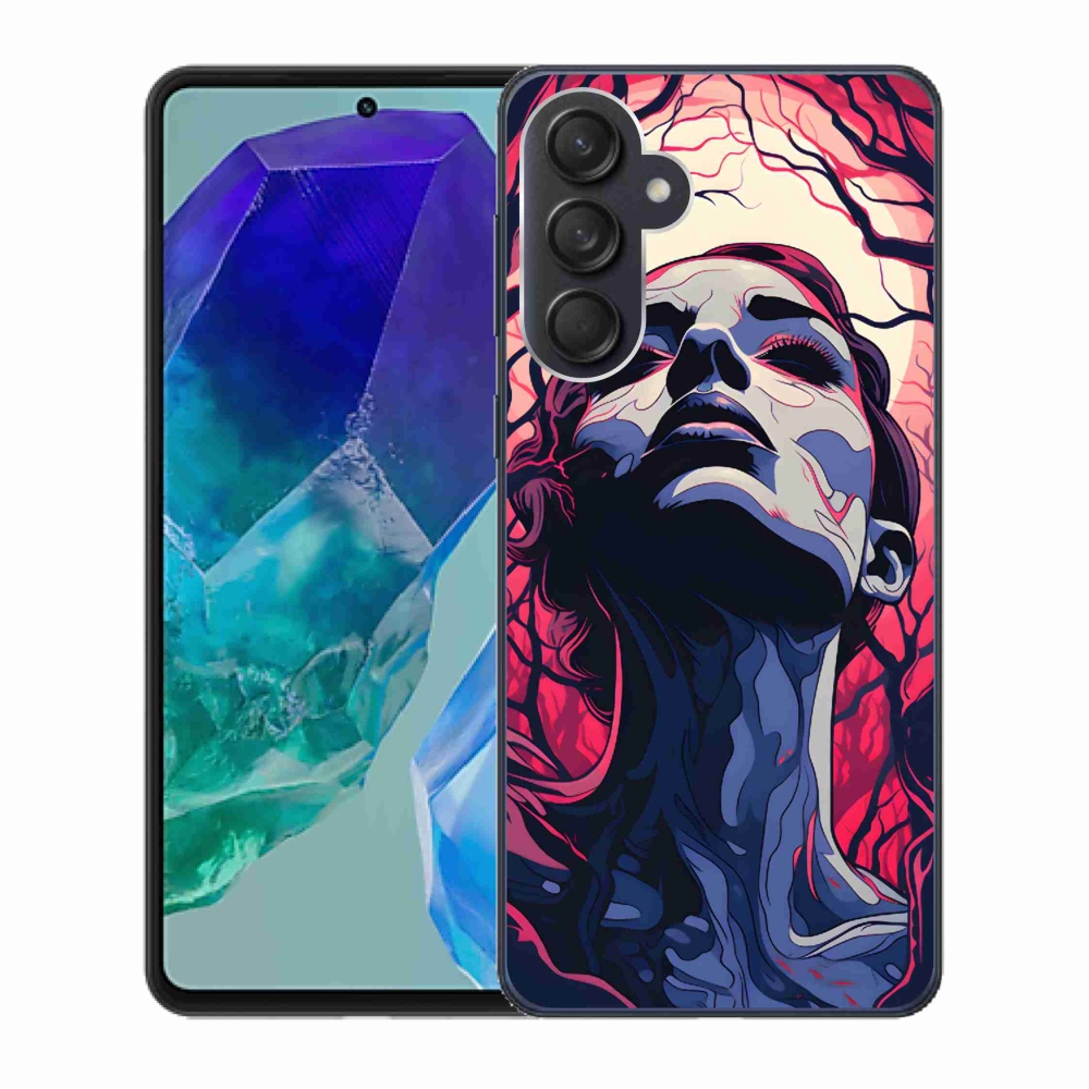 Gél borítás mmCase Samsung Galaxy M55 5G - absztrakt arc