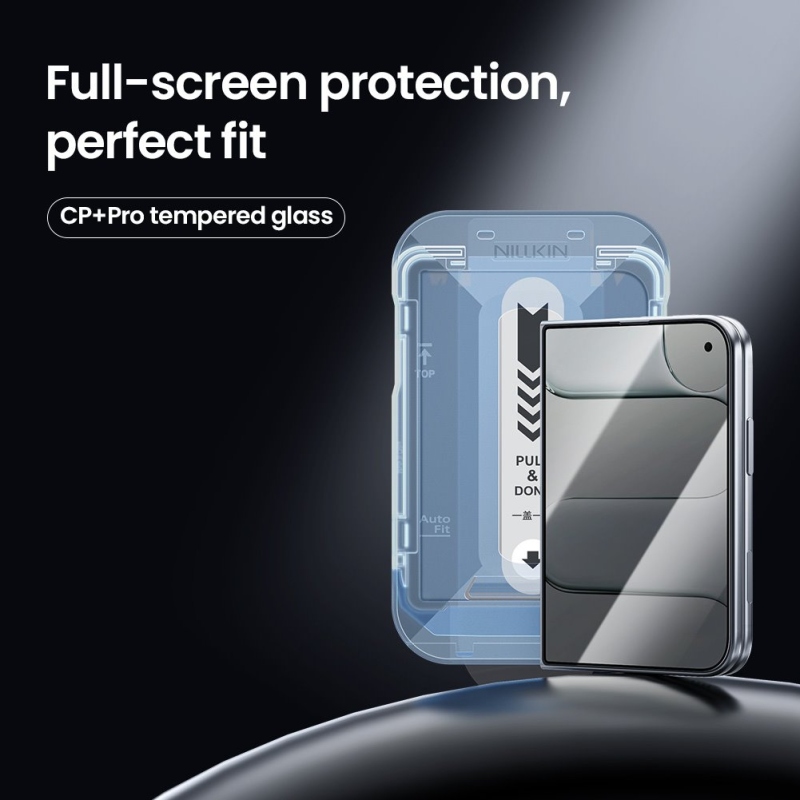 Nillkin 2.5D CP+ PRO Black edzett üveg az Apple iPhone Duo-hoz (felhelyező eszközzel) (külső)