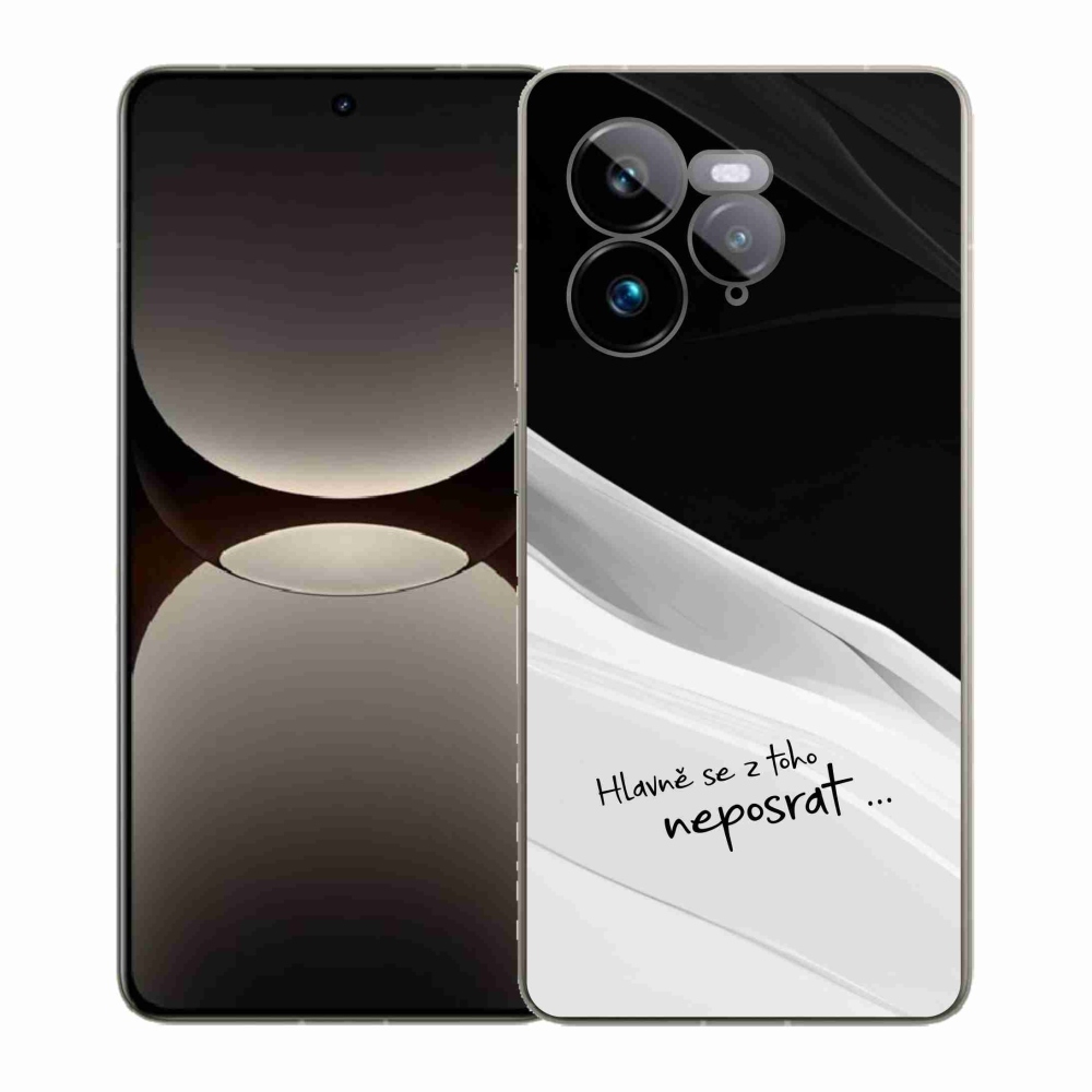 Gél borító mmCase a Realme GT 7 Pro 5G számára - vicces szöveg 13 fehér és fekete háttérrel