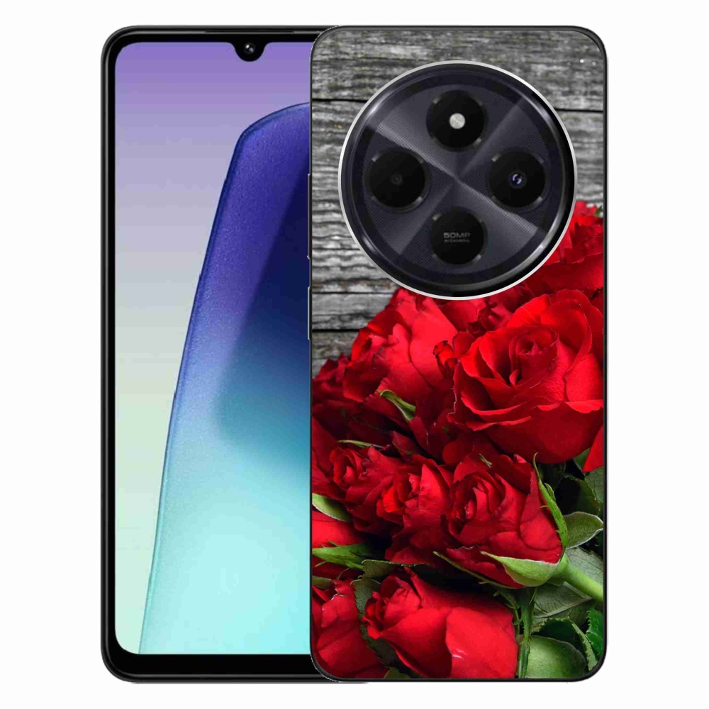 Gél borítás mmCase a Xiaomi Redmi 14C/Poco C75-hez - piros rózsa