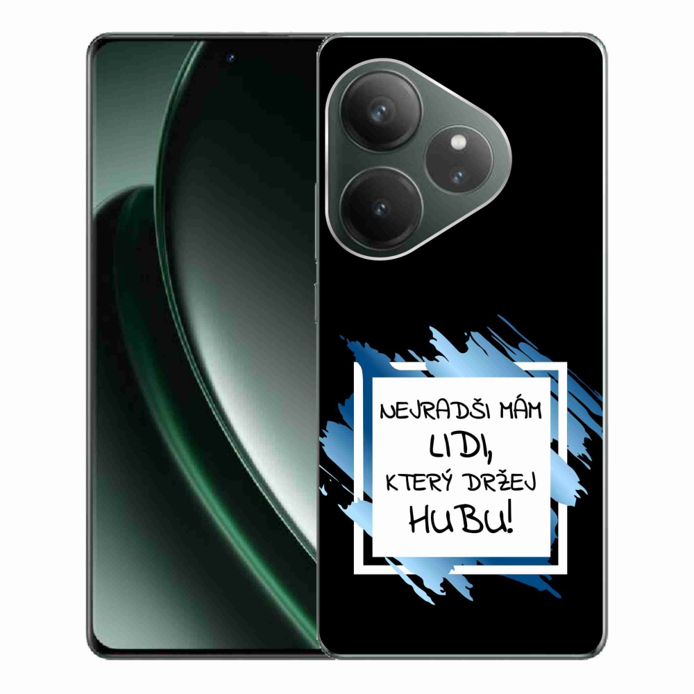 Gél borító mmCase a Realme GT 6 5G/GT 6T 5G számára - vicces szöveg 7 fehér és fekete háttérrel