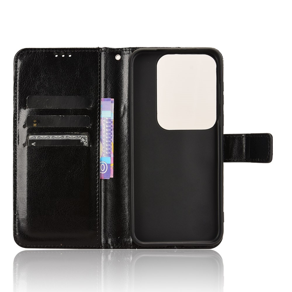 Őrült könyvtáska Huawei Pura 70 Pro-hoz - fekete