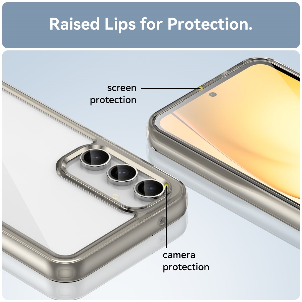 Zselés tok kemény hátlappal Samsung Galaxy S23 FE készülékhez - szürke