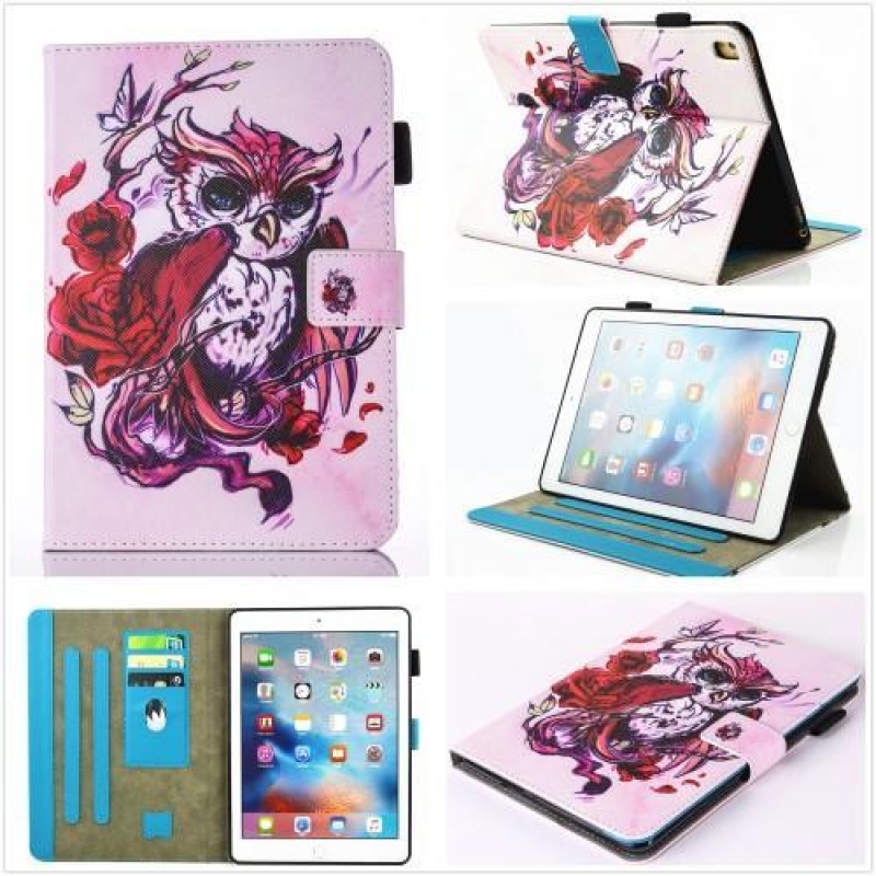 Charmi PU bőr tok iPad Pro 9.7 készülékhez - bagoly és szívek