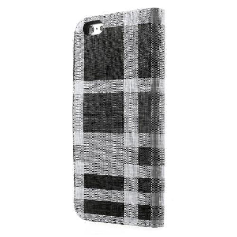 Ellenőrizze a PU bőr könyvtáska iPhone 6s Plus és 6 Plus készülékhez - fekete