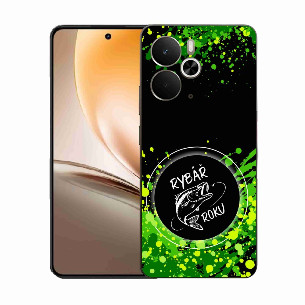 Gél borító mmCase a Realme 14 5G/14T 5G-n - az év halászának fekete háttere