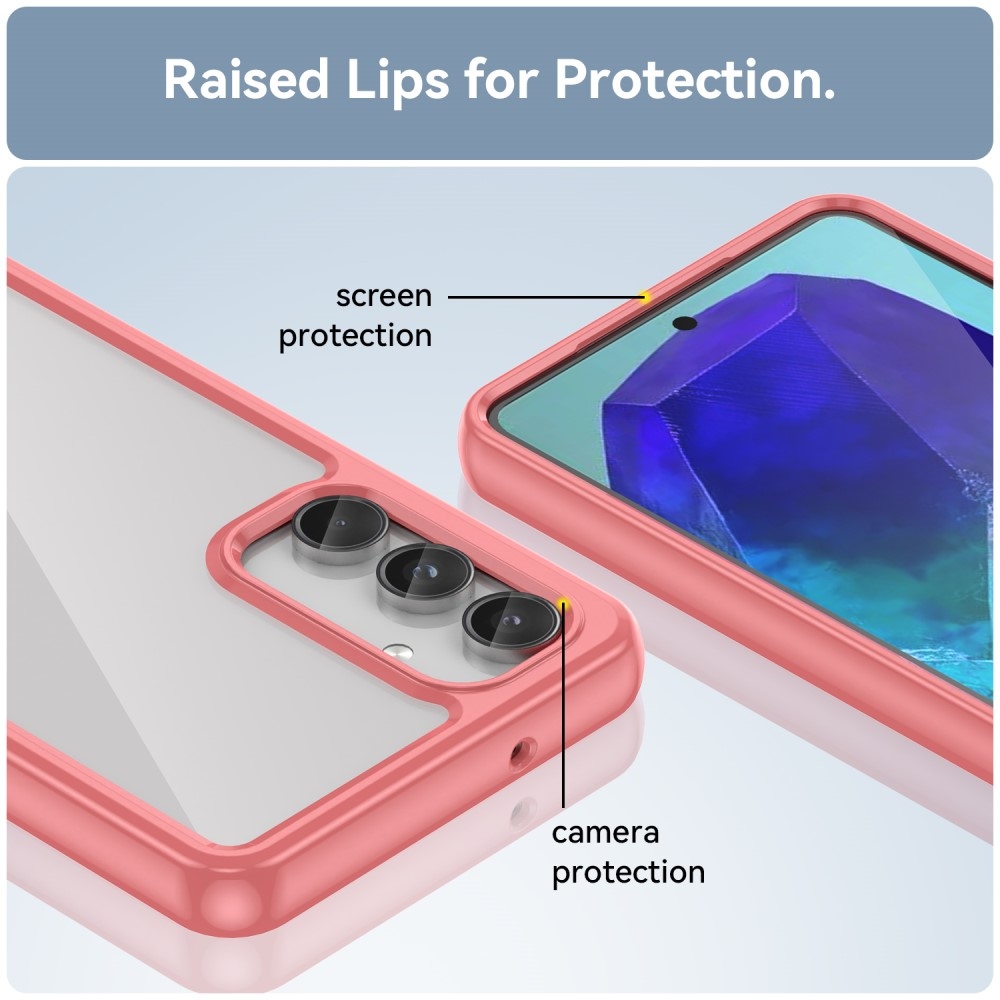 Gél tok kemény hátlappal Samsung Galaxy M55 5G készülékhez - piros