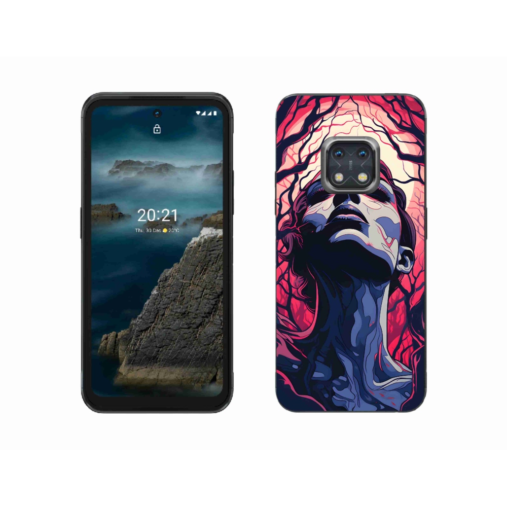 Zselés borítás mmCase a Nokia XR20 készülékhez - absztrakt arccal