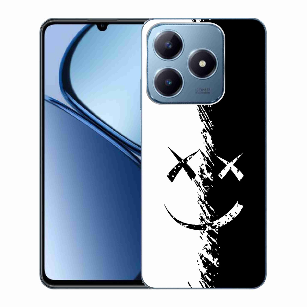 Gél borító mmCase a Realme C63 készülékhez - fekete-fehér mosolygó