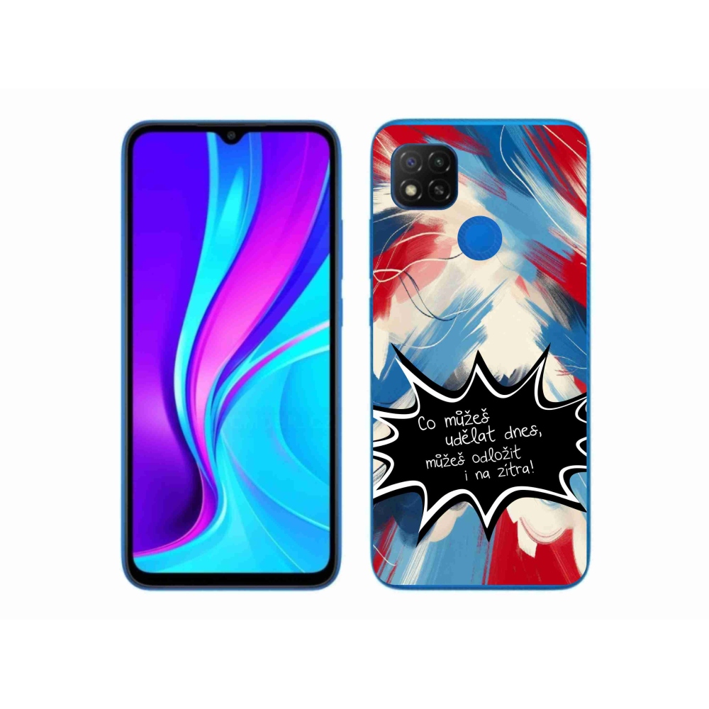 Gél borító mmCase a Xiaomi Redmi 9C-hez - vicces szöveg 9 fekete háttérrel