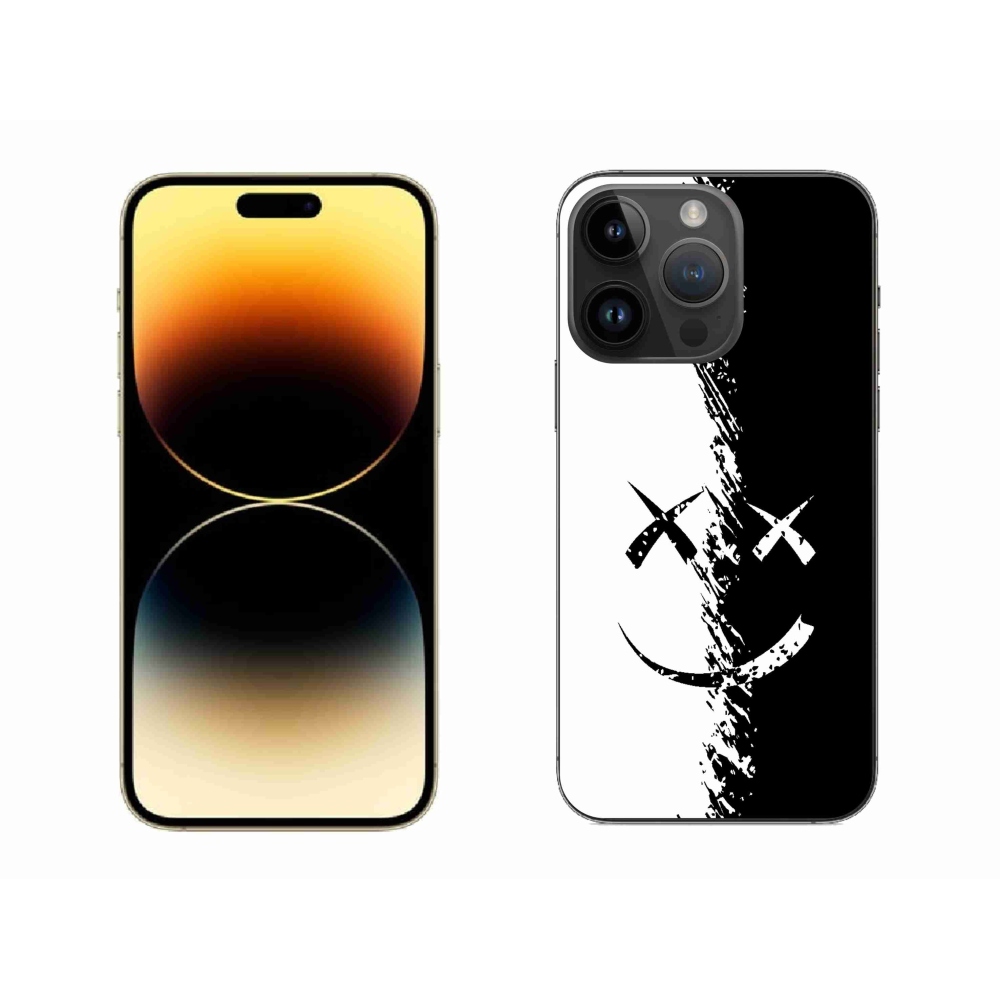 Zselés borítás mmCase iPhone 14 Pro Max készülékhez - fekete-fehér mosolygó