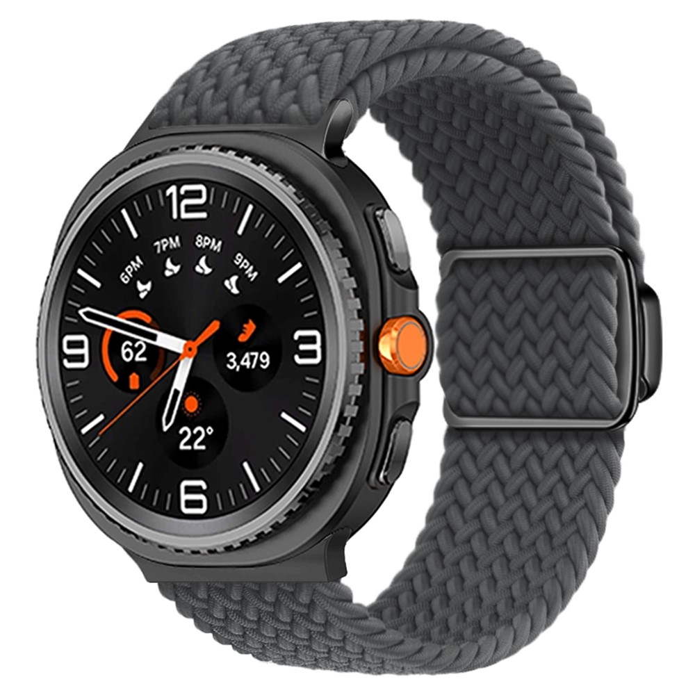 Clasp nylon szíj a Samsung Galaxy Watch8 Classic 46 mm-es/Watch8 44 mm-es/40 mm-es modellekhez – szürke