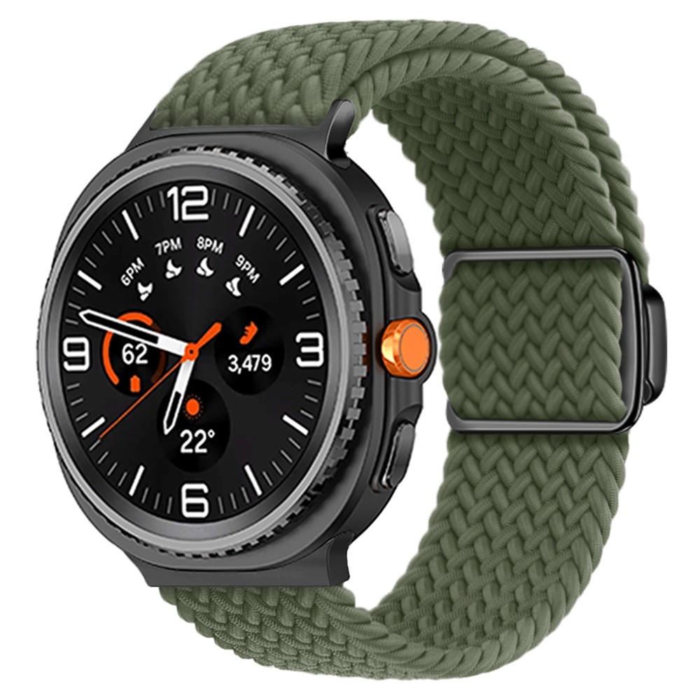 Clasp nylon szíj a Samsung Galaxy Watch8 Classic 46 mm-es/Watch8 44 mm-es/40 mm-es modellekhez – zöld