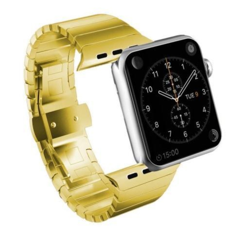 Klasszikus, stílusos acél szíj Apple Watch 38mm-es órához - arany színben