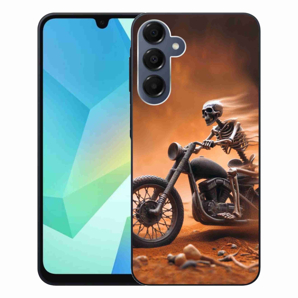 Zselés borítás mmCase Samsung Galaxy A16 4G/5G - csontváz egy motorkerékpárral