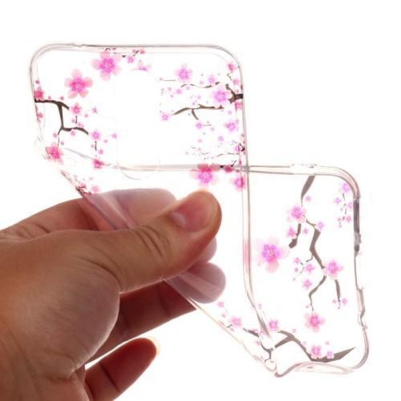 Tiszta szilikon tok a Huawei Mate 20 Lite mobilhoz - piros virágok