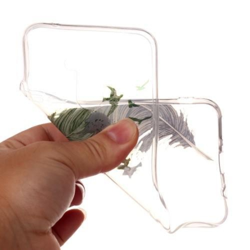 Tiszta szilikon tok Huawei Mate 20 Lite-hoz - zöld toll