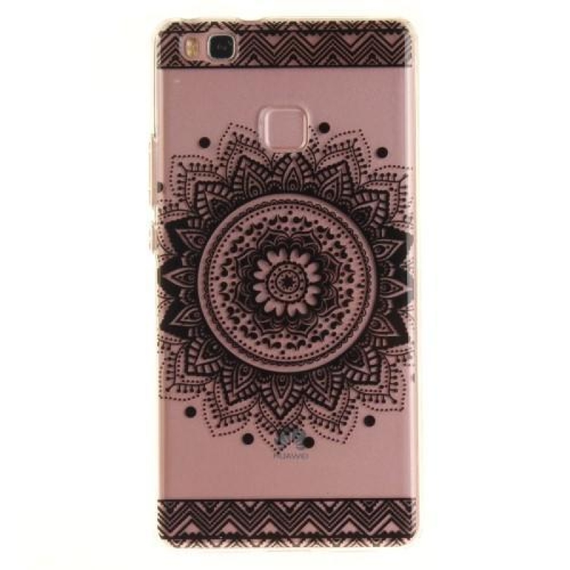 Tiszta zselés tok a Huawei P9 Lite-hoz - fekete mandala