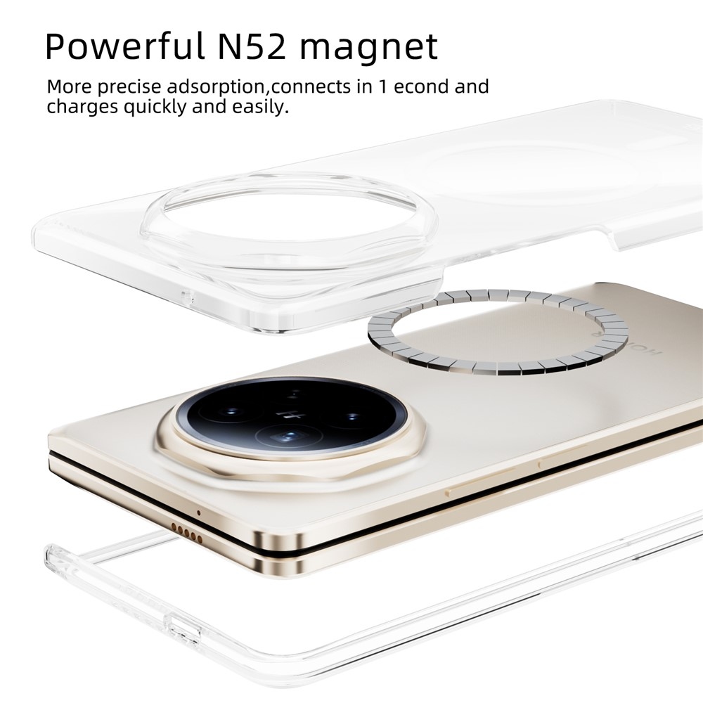Átlátszó műanyag tok MagSafe-kompatibilis Honor Magic V6 okostelefonhoz