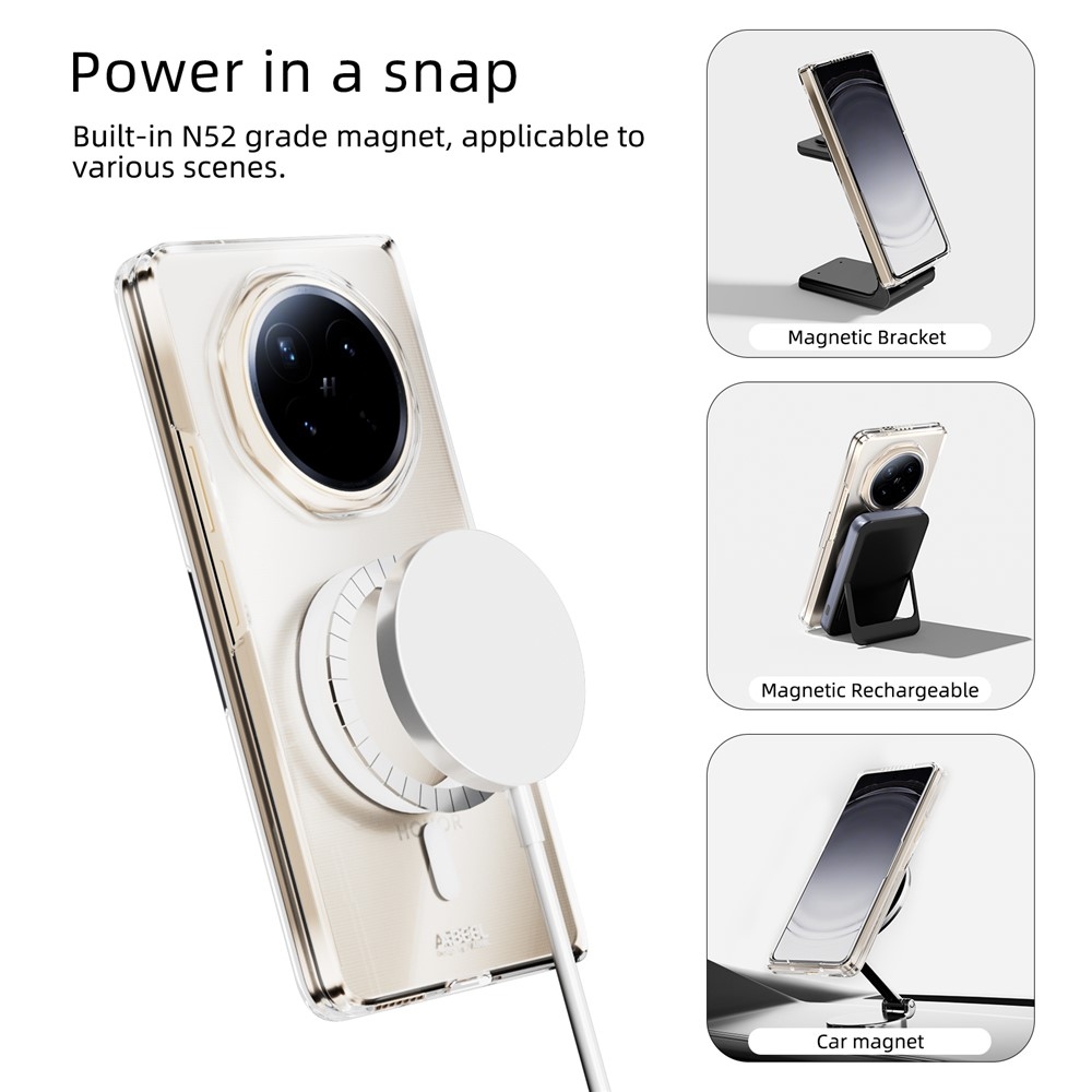 Átlátszó műanyag tok MagSafe-kompatibilis Honor Magic V6 okostelefonhoz