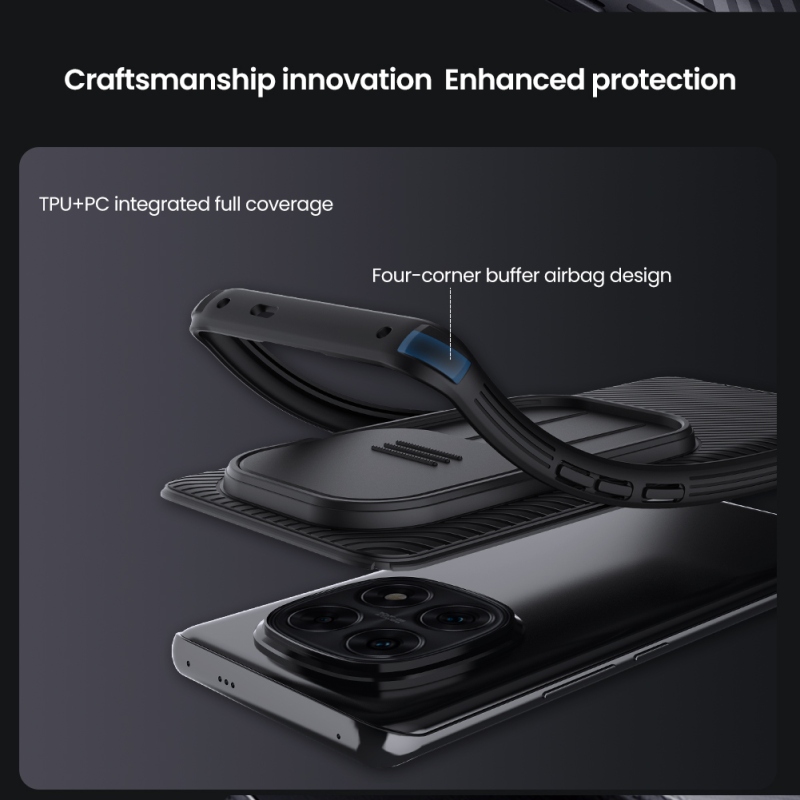 Nillkin CamShield PRO hátlap a Xiaomi Redmi Note 14 Pro 5G/Poco X7 5G számára Fekete