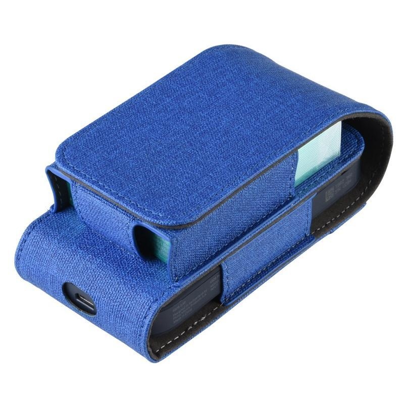 Vászon PU bőr tok az IQOS 2.4 készülékhez - kék